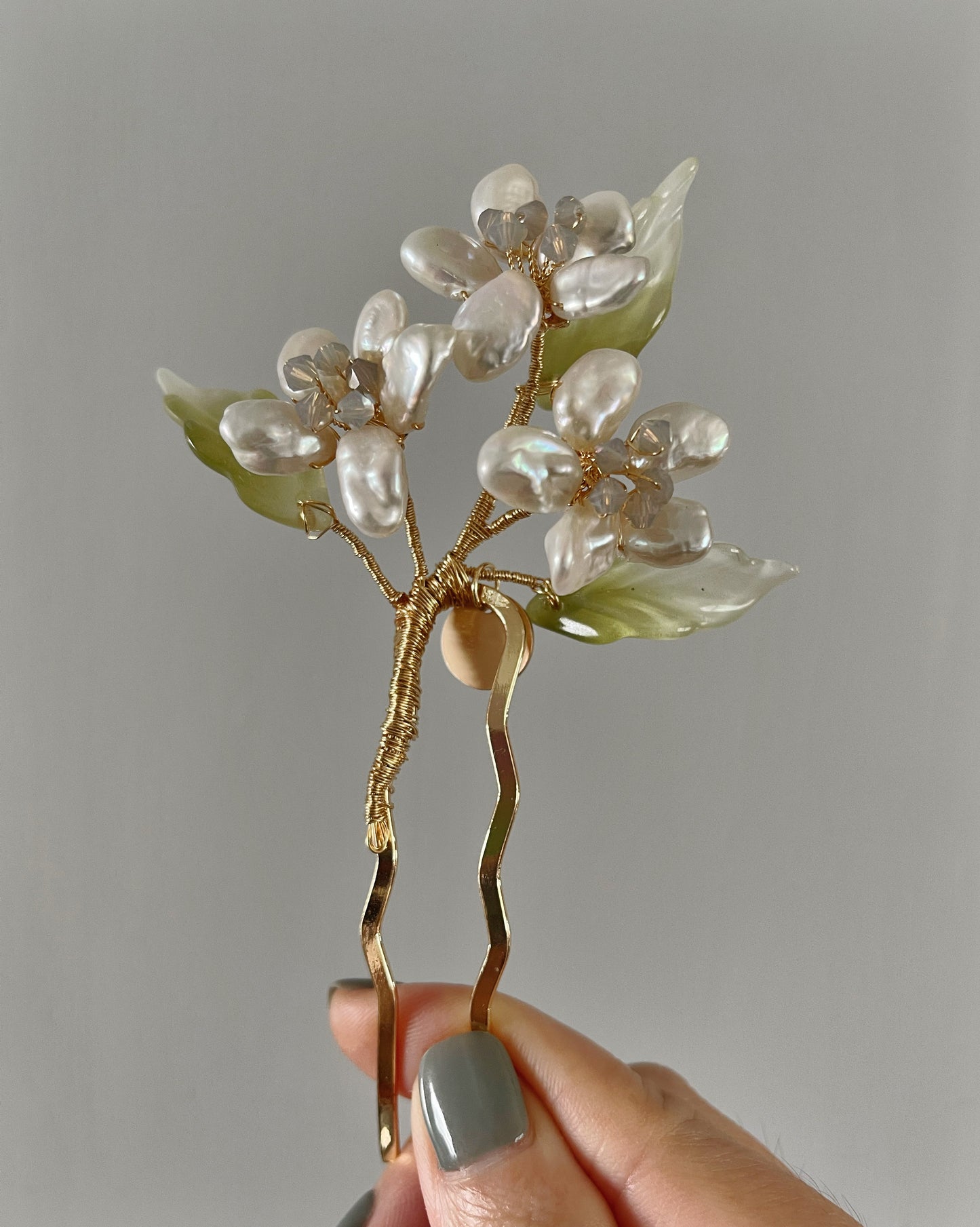 Orange blossom hair pin