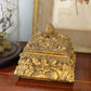 1950s Gold decorative Christmas trinket box