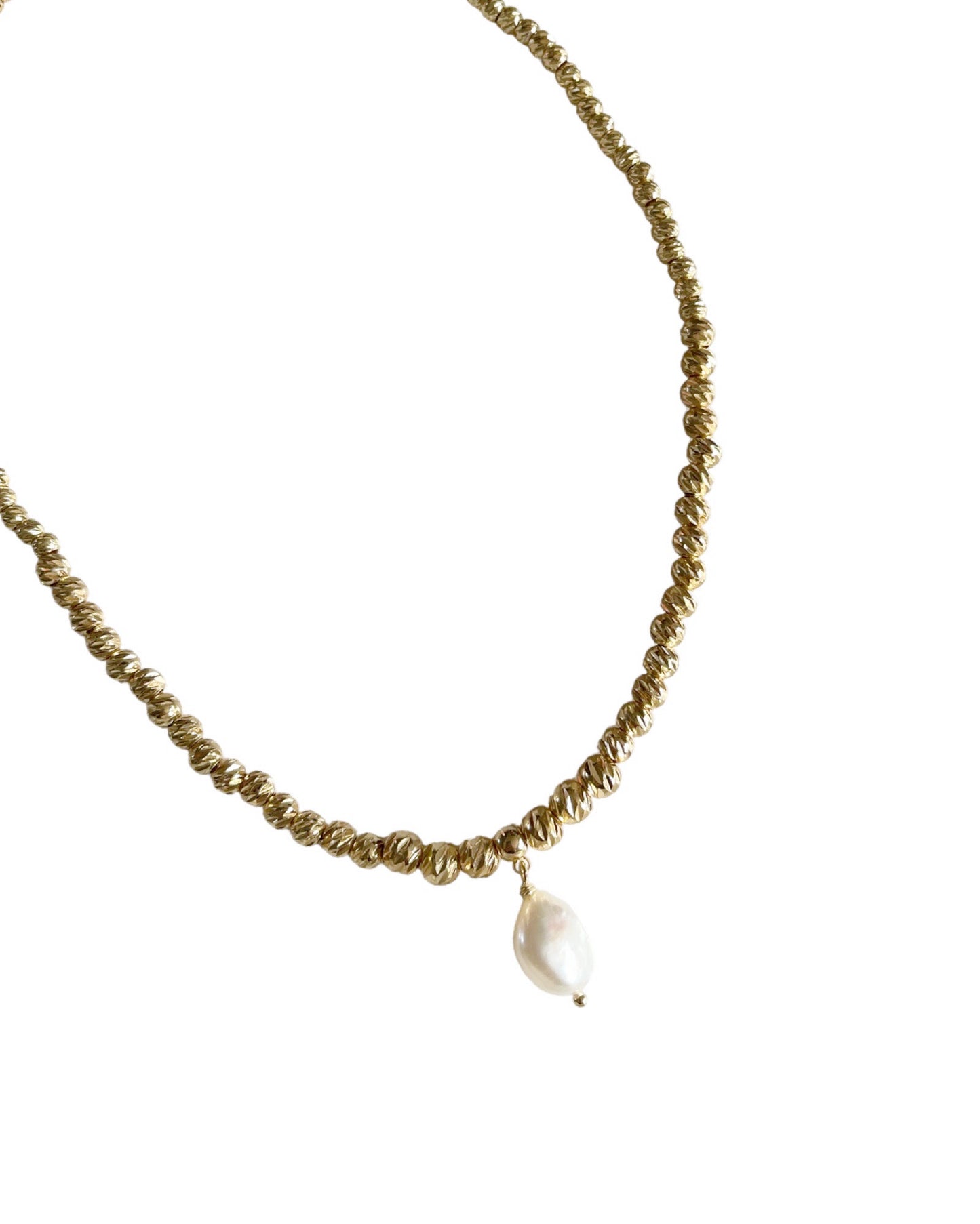 Autumn field of gold and freshwater pearl necklace