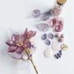 《Autumn Palette III》Autumn mauve lily floral bouquet brooch