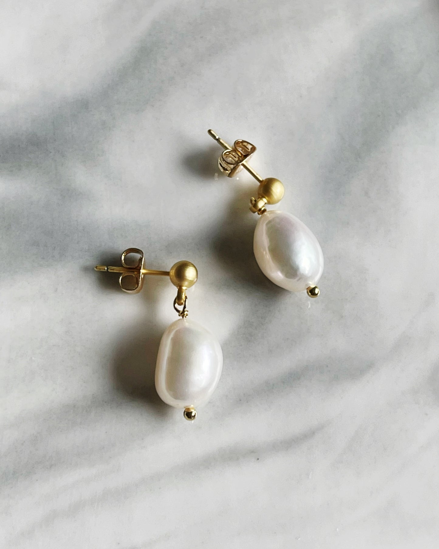 My first baroque pearl earrings