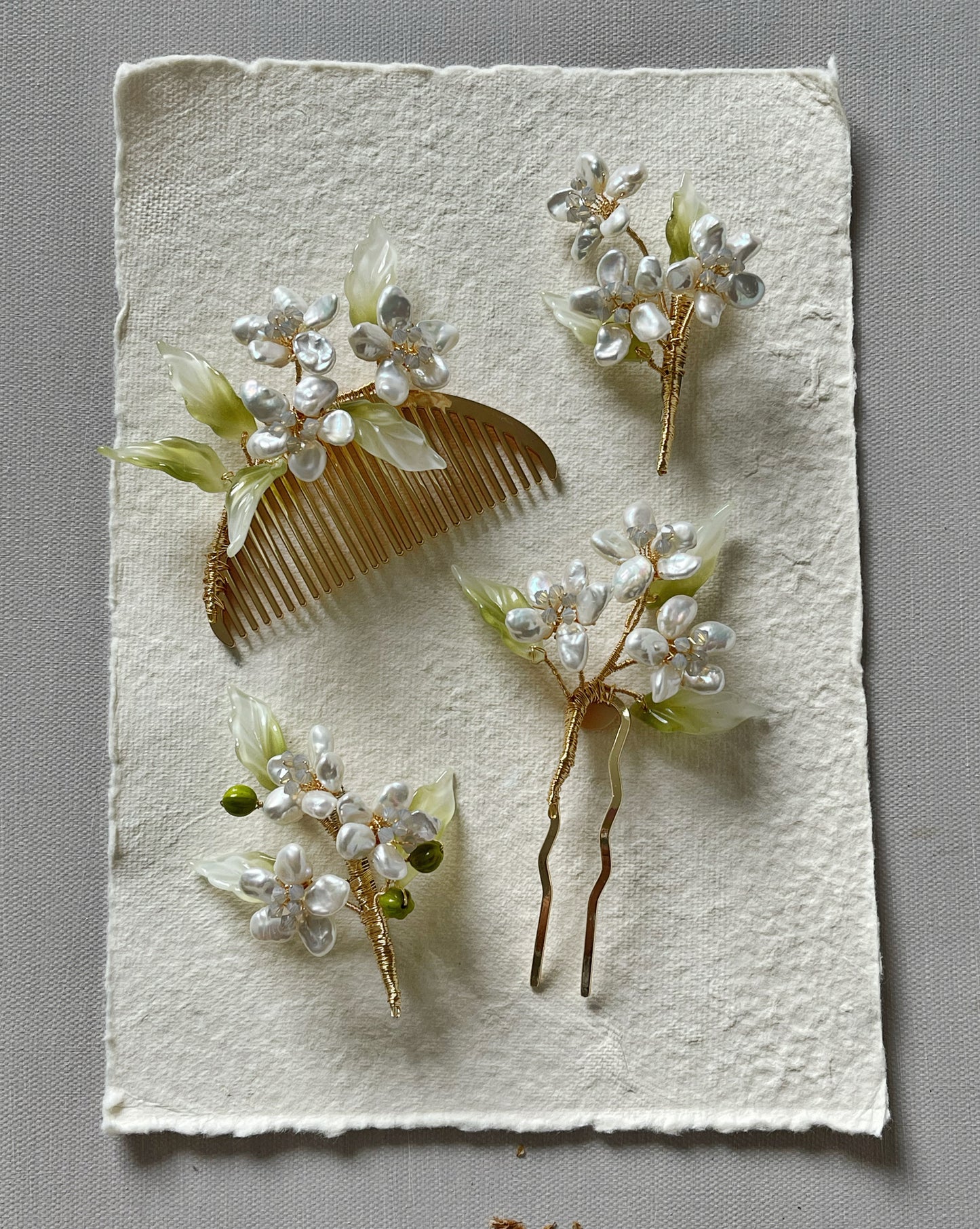 Orange blossom hair pin