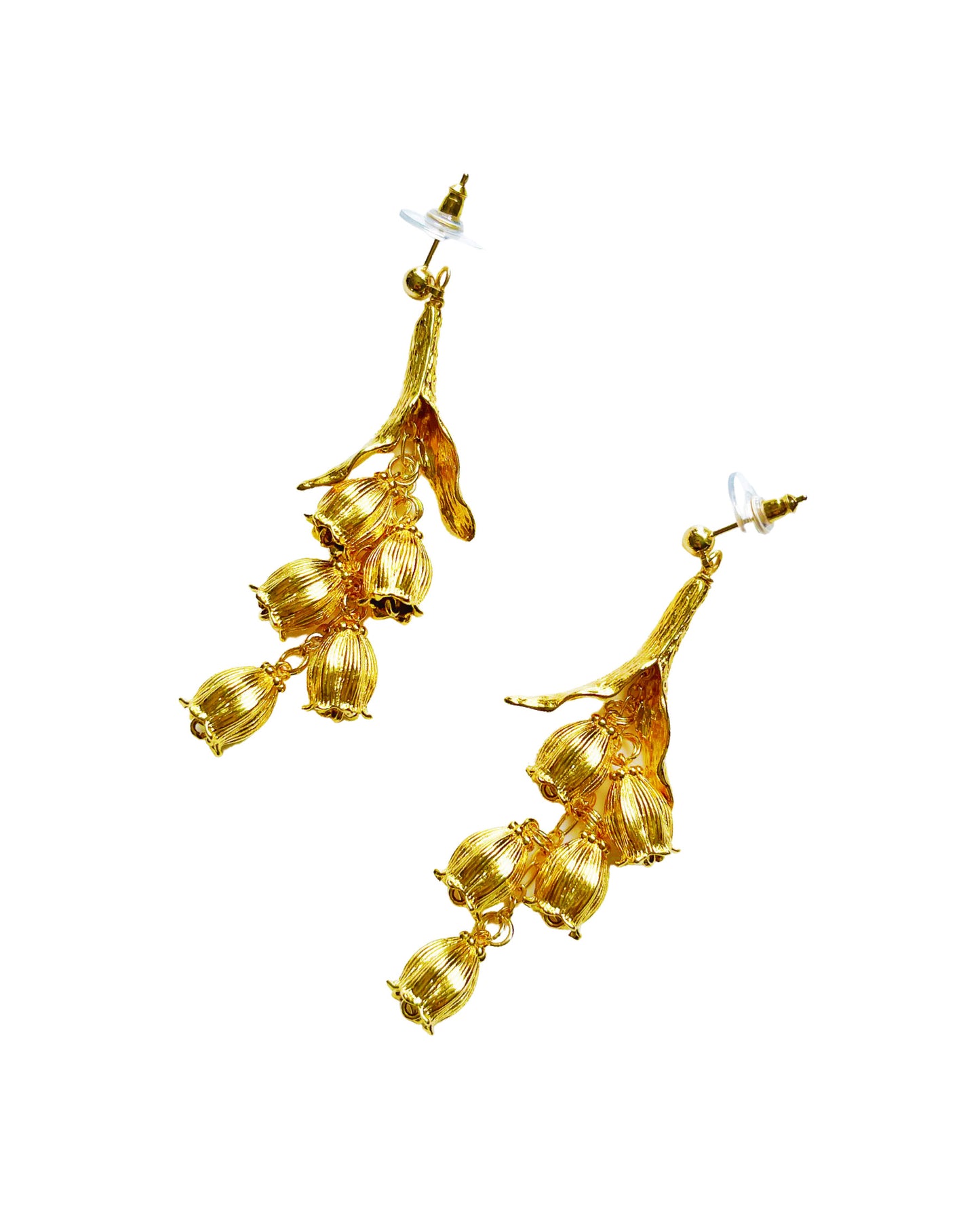 Lily of the valley 24K gold plated earrings