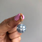Seashell mosaic bubbles glass beads earrings in clear water blue hook style