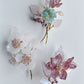 《Autumn Palette III》Autumn mauve lily floral bouquet brooch
