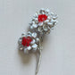 Merry Christmas peony freshwater pearls and Swarovski crystals brooch
