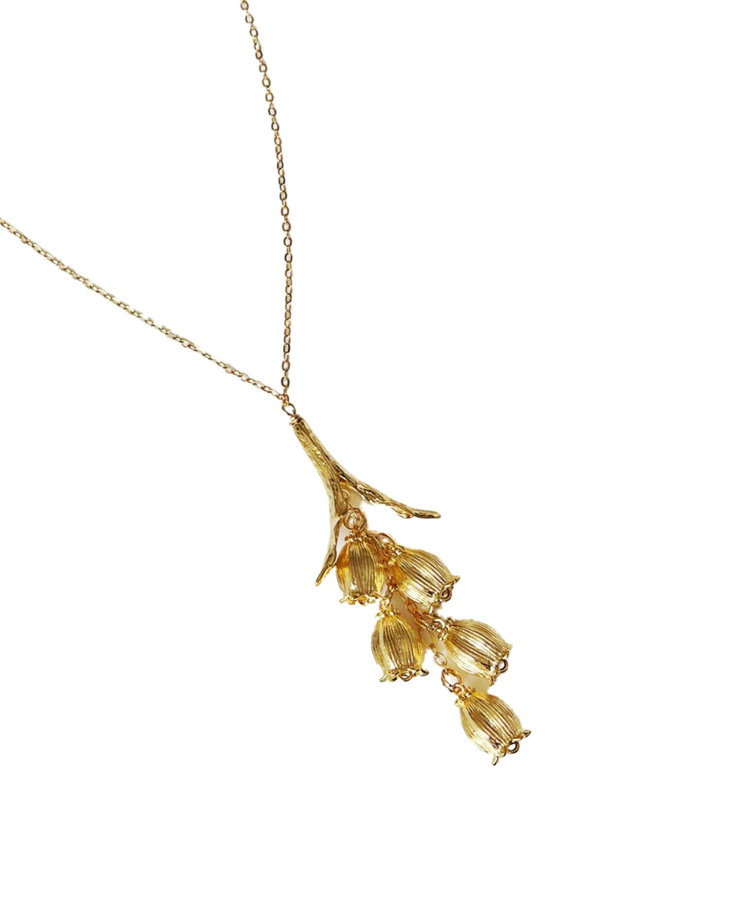 Lily of the valley 24K gold plated necklace