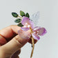 “Thank You” mini bouquet baby lily brooch in purple