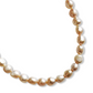 Peachy pink wedding pearl necklace