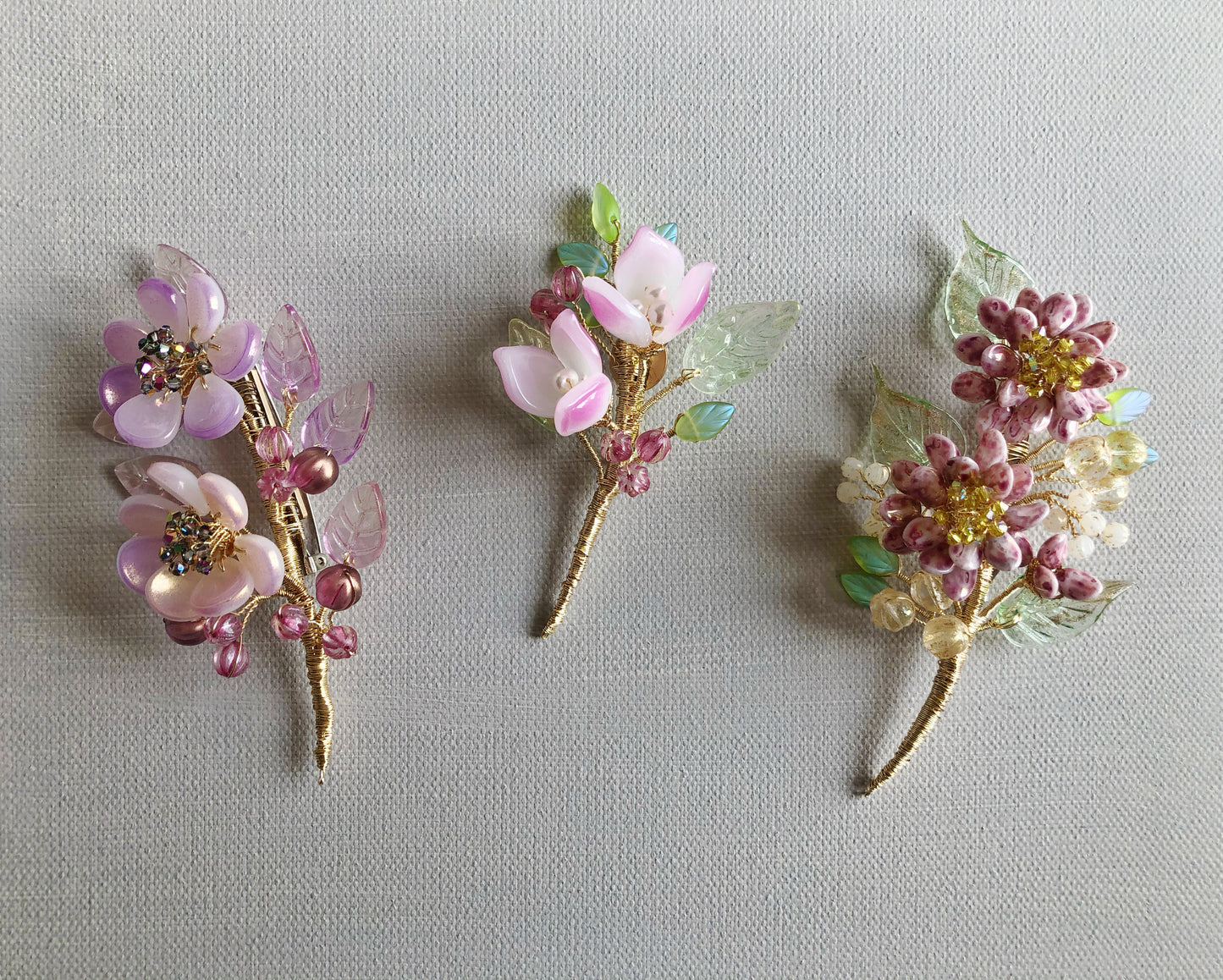 《January Palette II》Sugar plum floral bouquet brooch