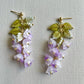 Spring Canterbury bell flowers earrings in purple