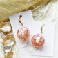 Seashell mosaic bubbles glass beads earrings in bubble gum pink hook style