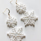 Snowflakes glass and crystals earrings in white