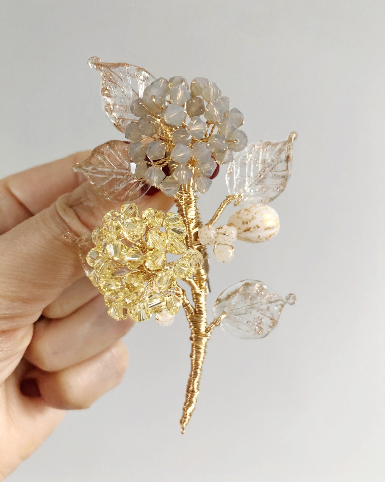 Colours of the Year Swarovski crystals hydrangea brooch