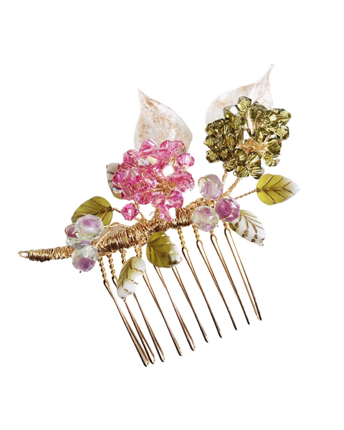 《Autumn Palette I》Autumn hydrangea floral bouquet hair slide