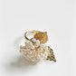 Freshwater seed pearls hydrangea ring