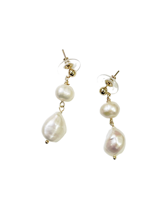 Double pearls double joy heirloom earrings
