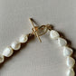 Medium white wedding pearl necklace with heart toggle