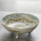 Vintage mid-century handpainted footed porcelain bowl