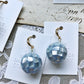 Seashell mosaic bubbles glass beads earrings in clear water blue hook style