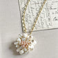 Autumn freshwater pearl peony brooch and necklace in one