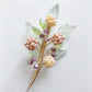 Pearl berries foliage brooch in spring colours