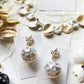 Seashell mosaic bubbles glass beads earrings in pale yellow