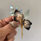 “Thank You” mini bouquet baby lily brooch in black and gold