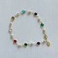 Rainbow bauble anklet