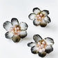 The Sisters glass and freshwater pearls floral earrings in black