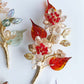 《December Palette II》Victoria’s Christmas' chrysanthemum floral bouquet brooch