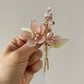 Someiyoshino sakura and blossoms bouquet brooch in antique pink