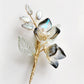 “Thank You” mini bouquet baby lily brooch in black and gold