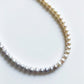 Two-tone freshwater pearl necklace in white and grey