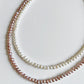 Classic freshwater pearls necklace in purplish pink (small)