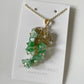 Canterbury bell flowers necklace in green