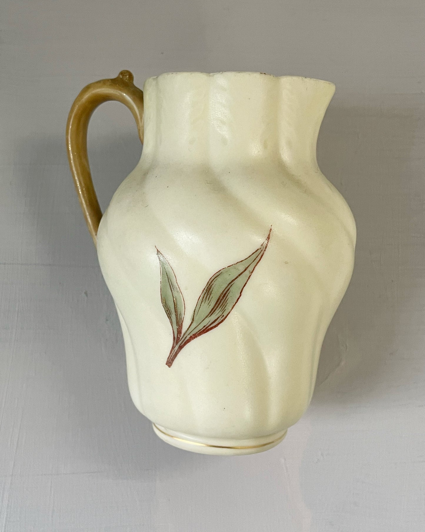 Antique Victorian lily of the valley hand painted milk jug