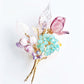Autumn garden hydrangea and lily floral bouquet brooch