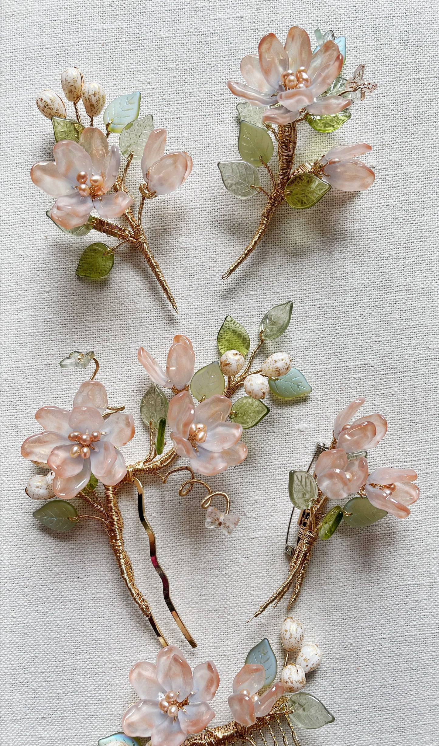 Dawn of spring flower hair slide