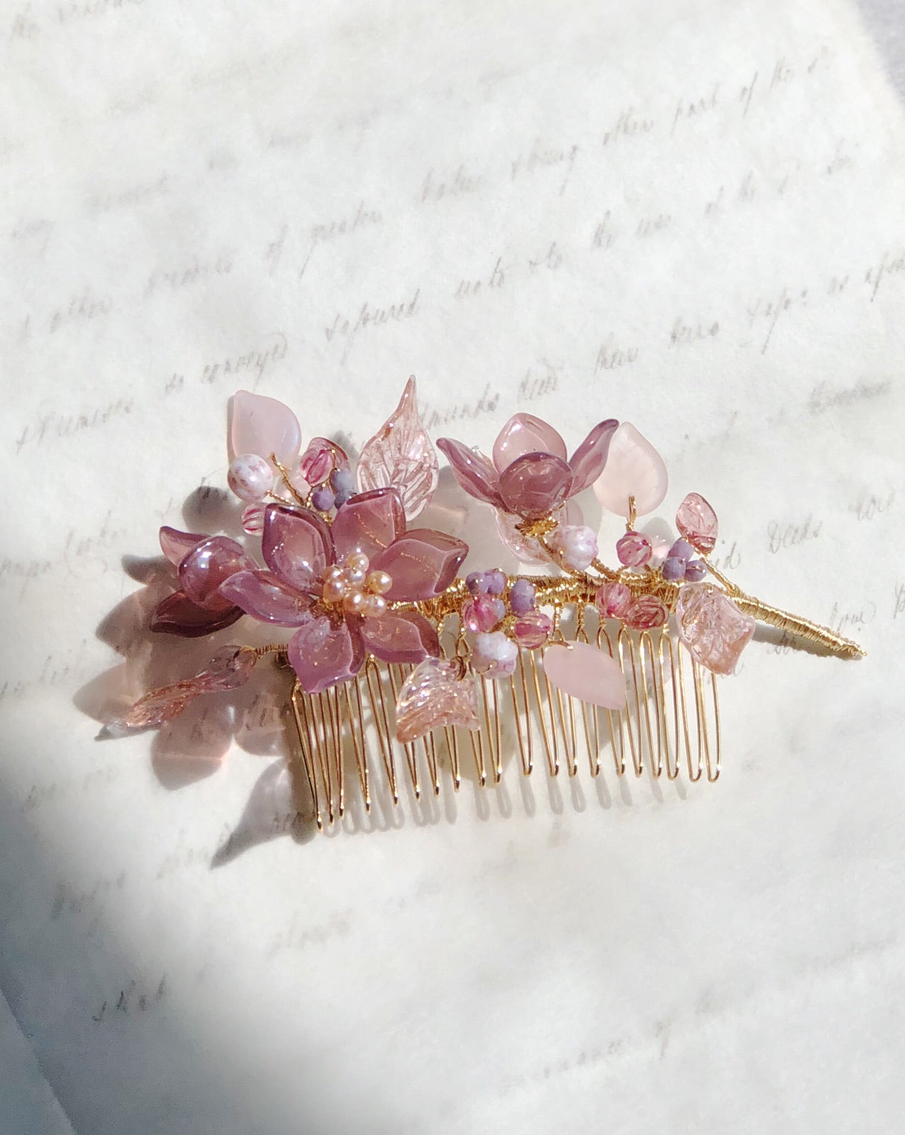 《Autumn Palette III》Autumn mauve lily hair slide