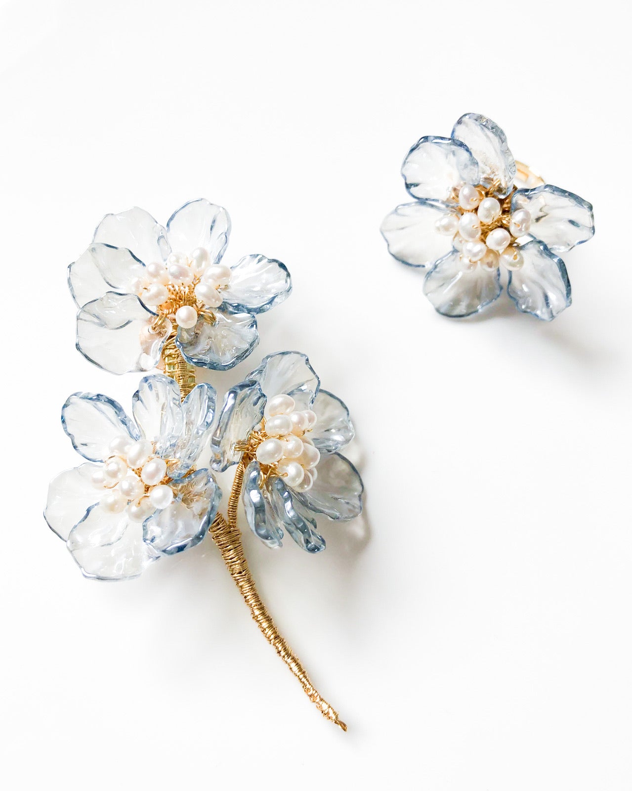The Sisters Something Blue floral brooch