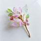 "Thank you" mini Chinese New Year pink lily bouquet brooch
