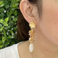Autumn statement glass and pearl earrings