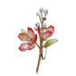 Someiyoshino sakura and blossoms bouquet brooch in blushing red