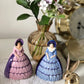 1930s Hand painted ceramic blue Southern belle napkin ring