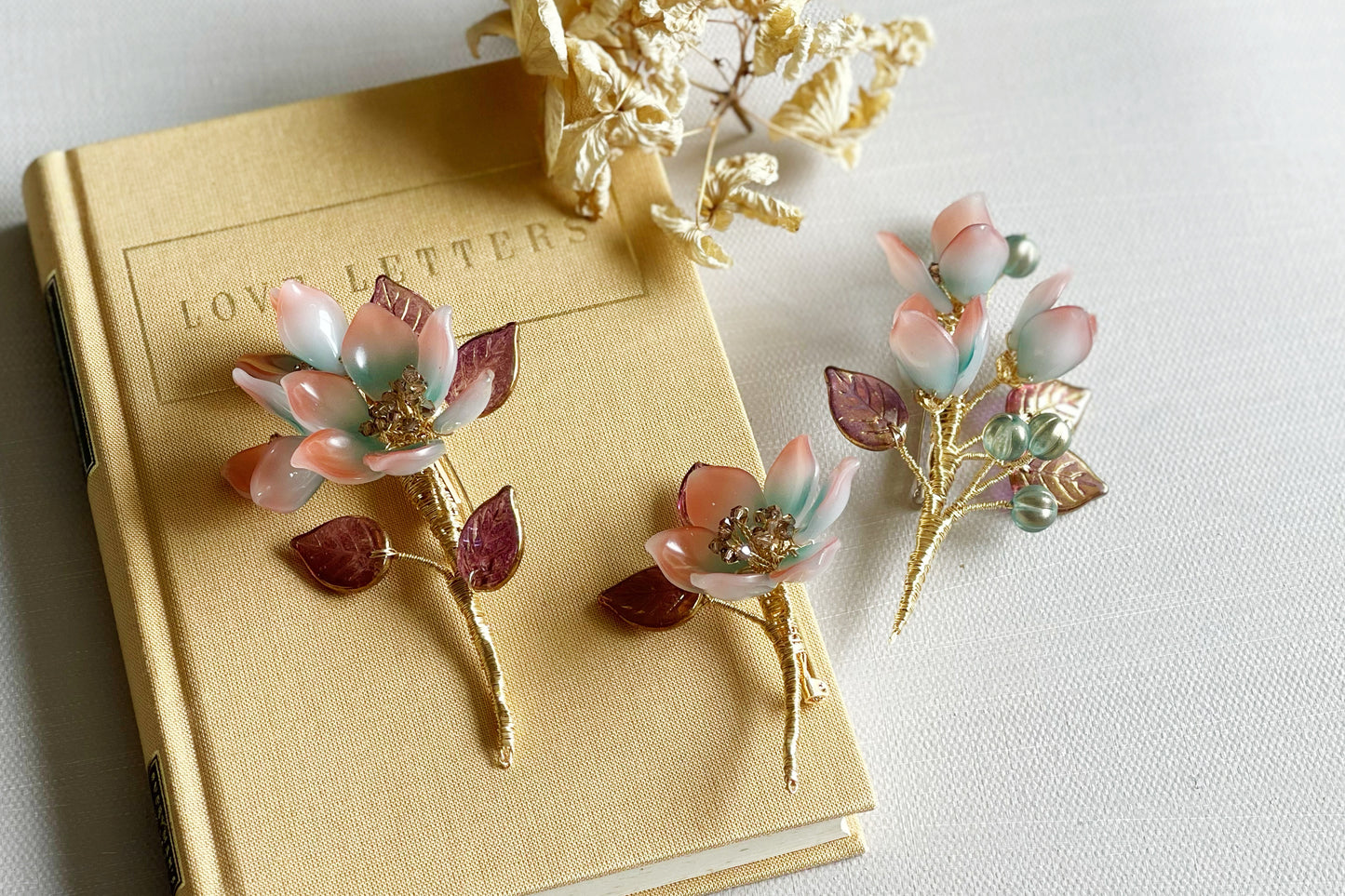 Autumn sonata in single lily brooch