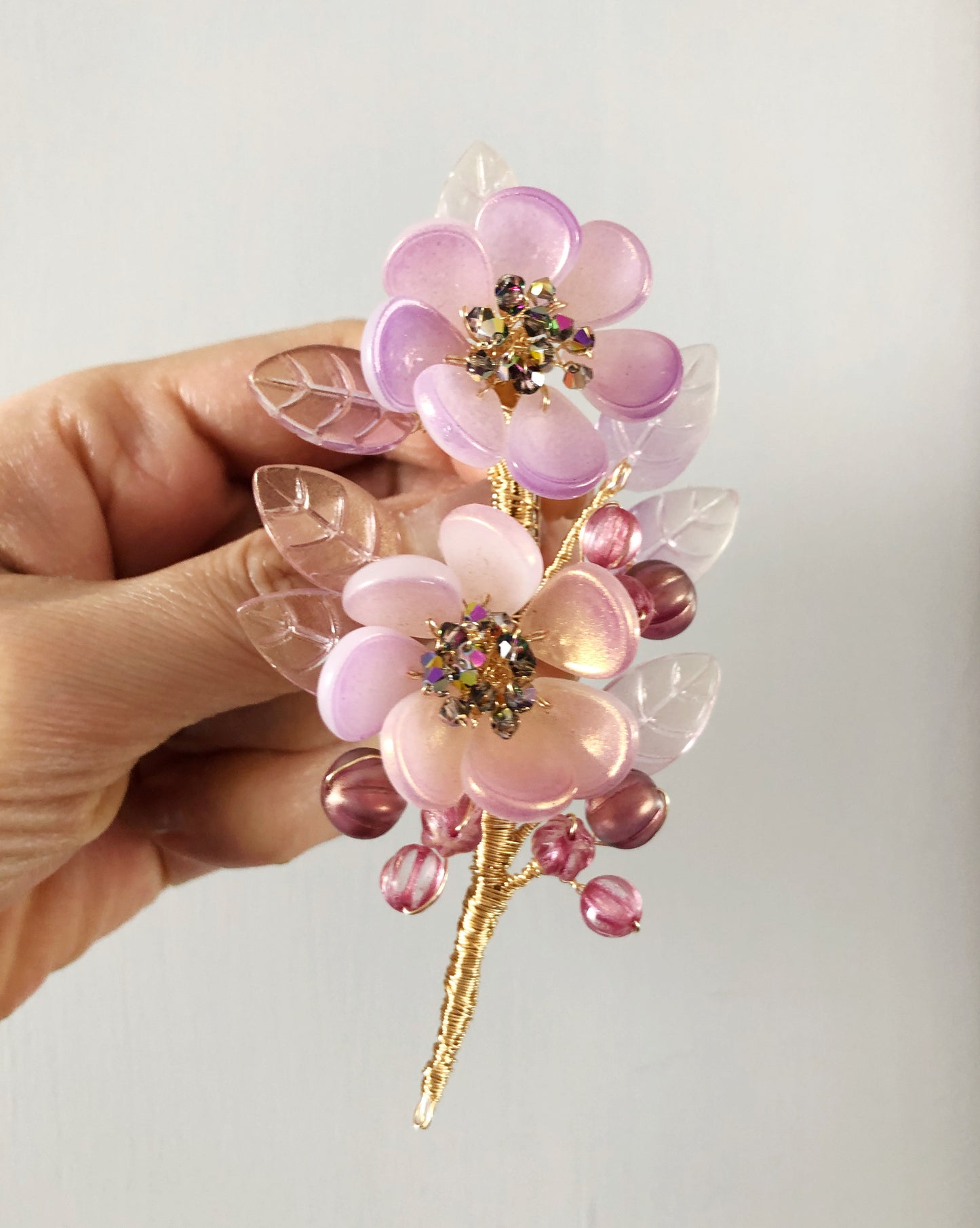 《January Palette II》Sugar plum floral bouquet brooch