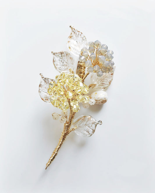 Colours of the Year Swarovski crystals hydrangea brooch