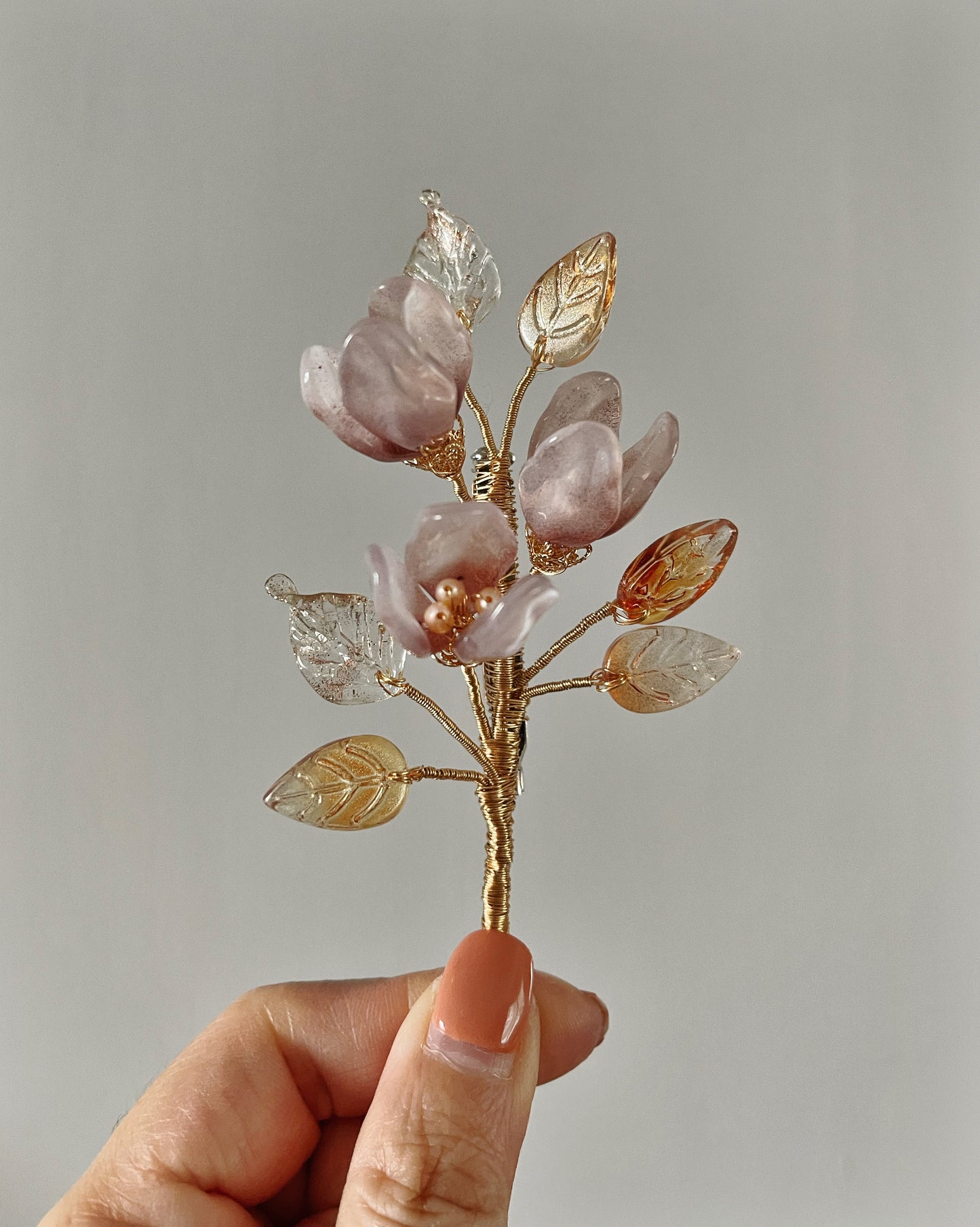 Autumn embrace silk cotton tree flower buds brooch