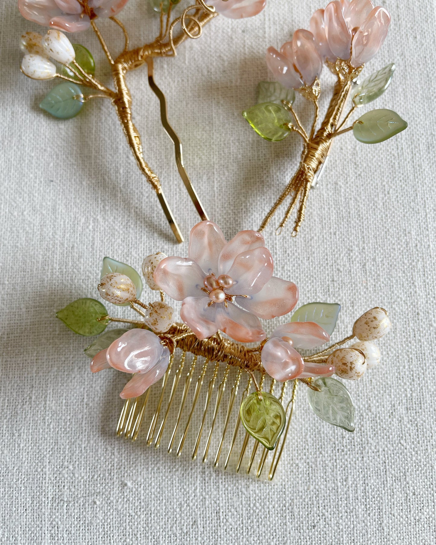 Dawn of spring flower hair slide